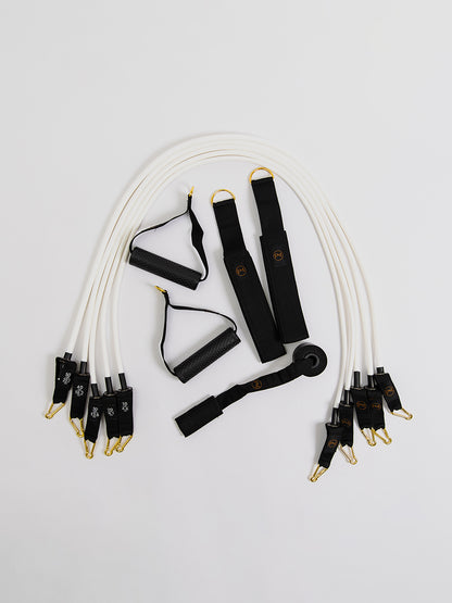 Set of Tavel Kit Pilates Mini Reformer Resistance Bands White