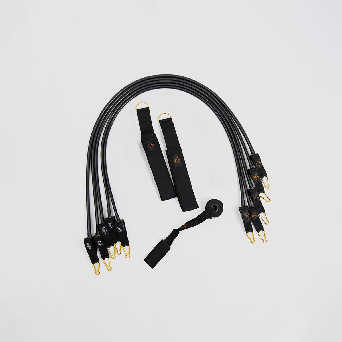 Set of white Pilates Mini resistance bands without handle