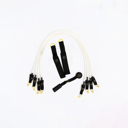 Set of white Pilates Mini resistance bands without handle